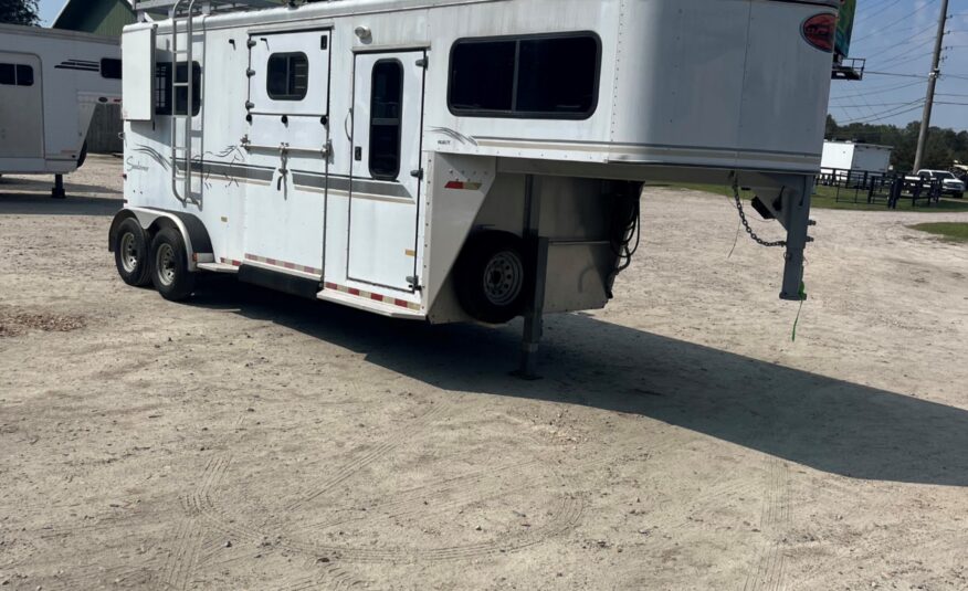 2001 SUNDOWNER 2 HORSE W/ SIDE RAMP GOOSENECK TRAILER $14,900