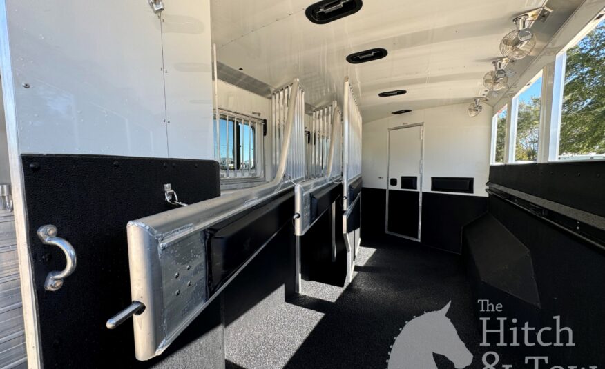 2023 4 STAR DELUXE 4 HORSE W/ 15′ OUTBACK LIVING QUARTERS, TONS OF UPGRADES, & TONS OF STORAGE!! $234,000