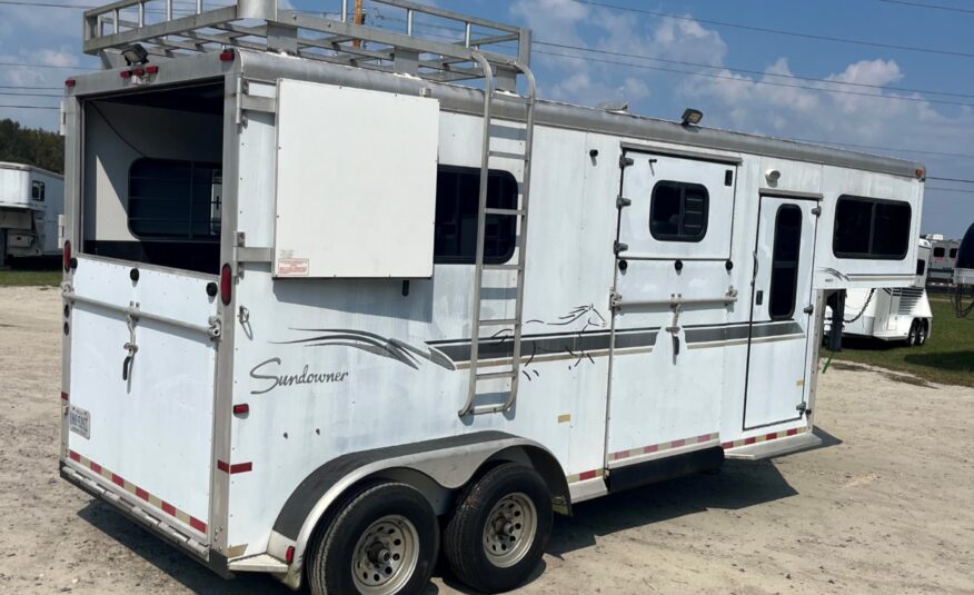 2001 SUNDOWNER 2 HORSE W/ SIDE RAMP GOOSENECK TRAILER $14,900