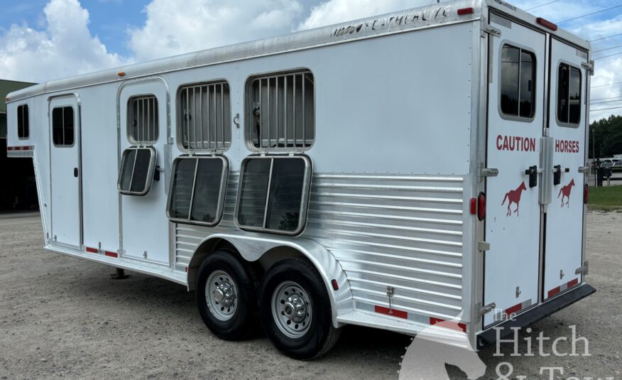 2004 FEATHERLITE 3 HORSE SLANT GOOSENECK TRAILER $12,900