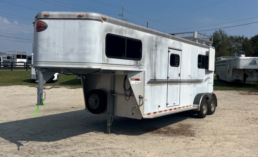 2001 SUNDOWNER 2 HORSE W/ SIDE RAMP GOOSENECK TRAILER $14,900