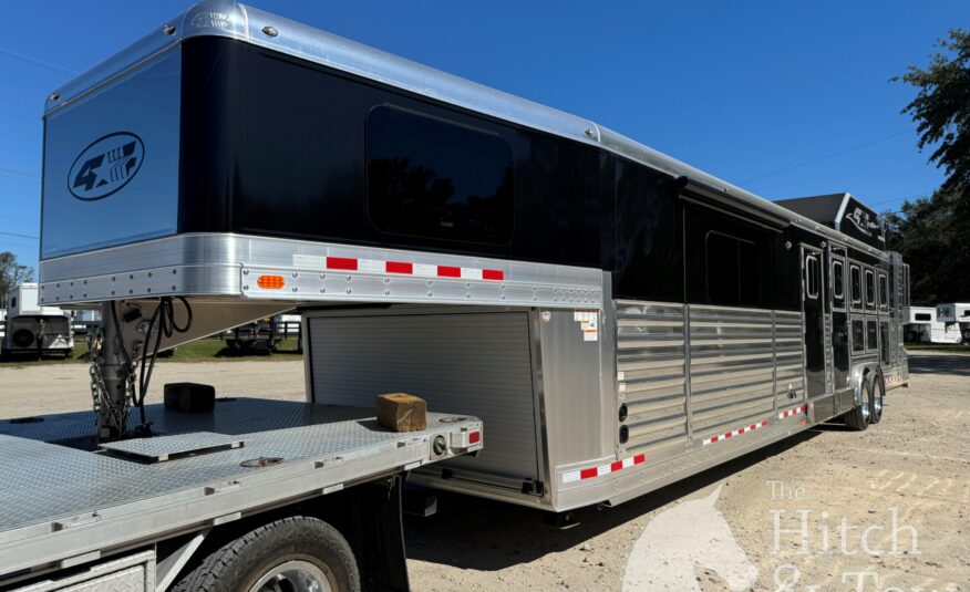 2023 4 STAR DELUXE 4 HORSE W/ 15′ OUTBACK LIVING QUARTERS, TONS OF UPGRADES, & TONS OF STORAGE!! $234,000