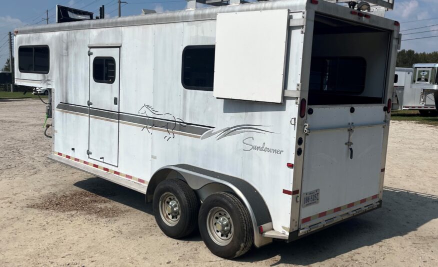 2001 SUNDOWNER 2 HORSE W/ SIDE RAMP GOOSENECK TRAILER $14,900