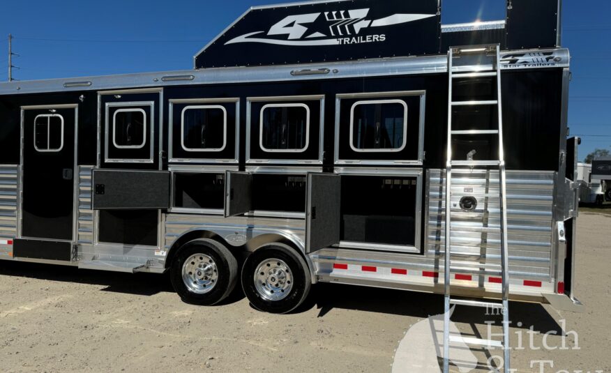 2023 4 STAR DELUXE 4 HORSE W/ 15′ OUTBACK LIVING QUARTERS, TONS OF UPGRADES, & TONS OF STORAGE!! $234,000