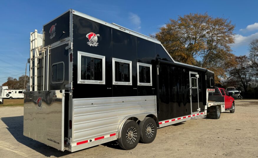 2025 KIEFERBILT 3 HORSE W/ 10′ JBJ CONVERSIONS LIVING QUARTERS, TONS OF UPGRADES, & TONS OF STORAGE!! $124,900