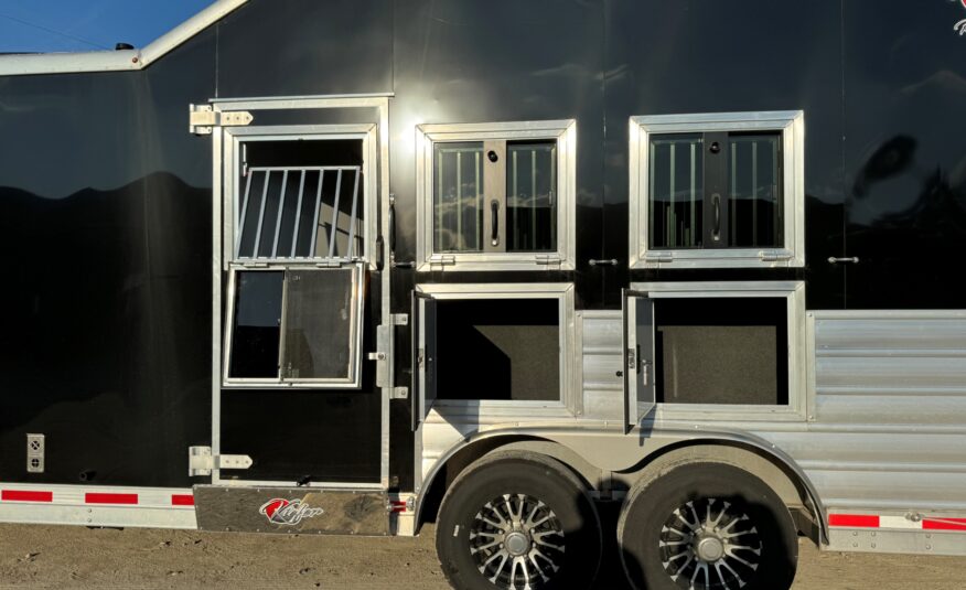 2025 KIEFERBILT 3 HORSE W/ 10′ JBJ CONVERSIONS LIVING QUARTERS, TONS OF UPGRADES, & TONS OF STORAGE!! $124,900