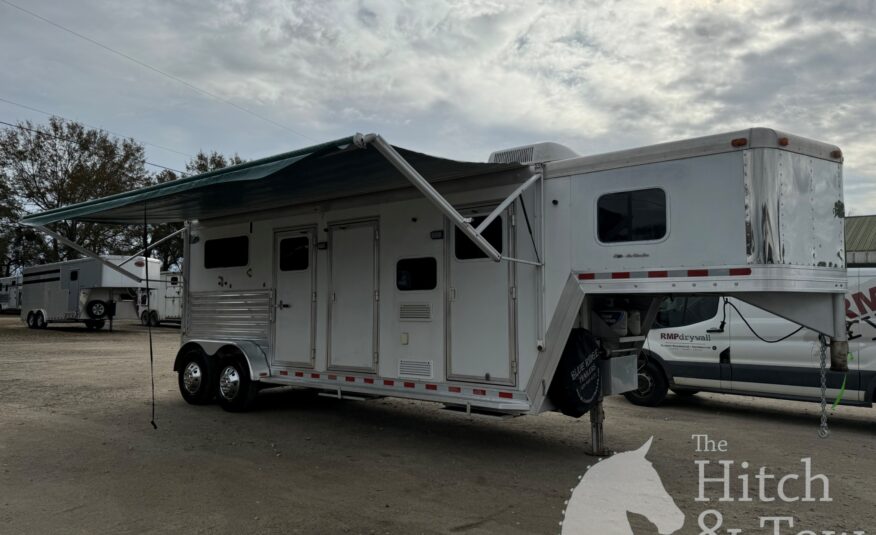 2005 DREAM COACH 2 HORSE STRAIGHT LOAD GOOSENECK WITH 7′ LQ & MID-TACK! $26,500