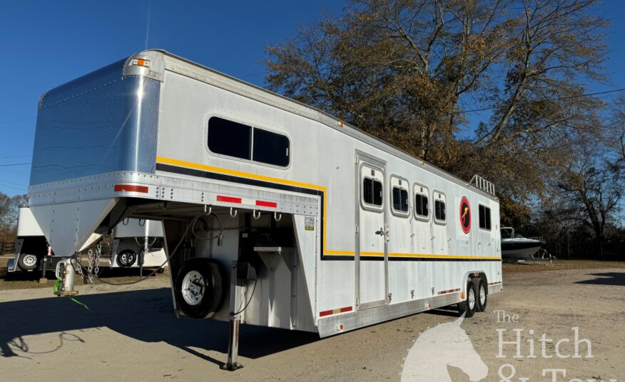 2003 EBY 7 HORSE SLANT LOAD GOOSENECK TRAILER 8′ WIDE W/ SIDE RAMP! $26,500