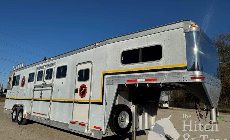 2003 EBY 7 HORSE SLANT LOAD GOOSENECK TRAILER 8′ WIDE W/ SIDE RAMP! $26,500