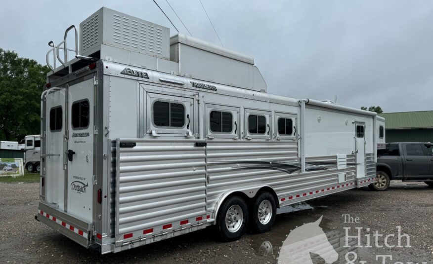 2024 ELITE 4 HORSE W/ 12’8″ OUTBACK LIVING QUARTERS, TONS OF UPGRADES, & TONS OF STORAGE!! $131,900