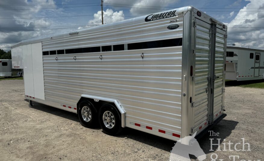 2019 CIMARRON LONESTAR 25′ STOCK COMBO GOOSENECK W/ SIDE RAMP! $34,900