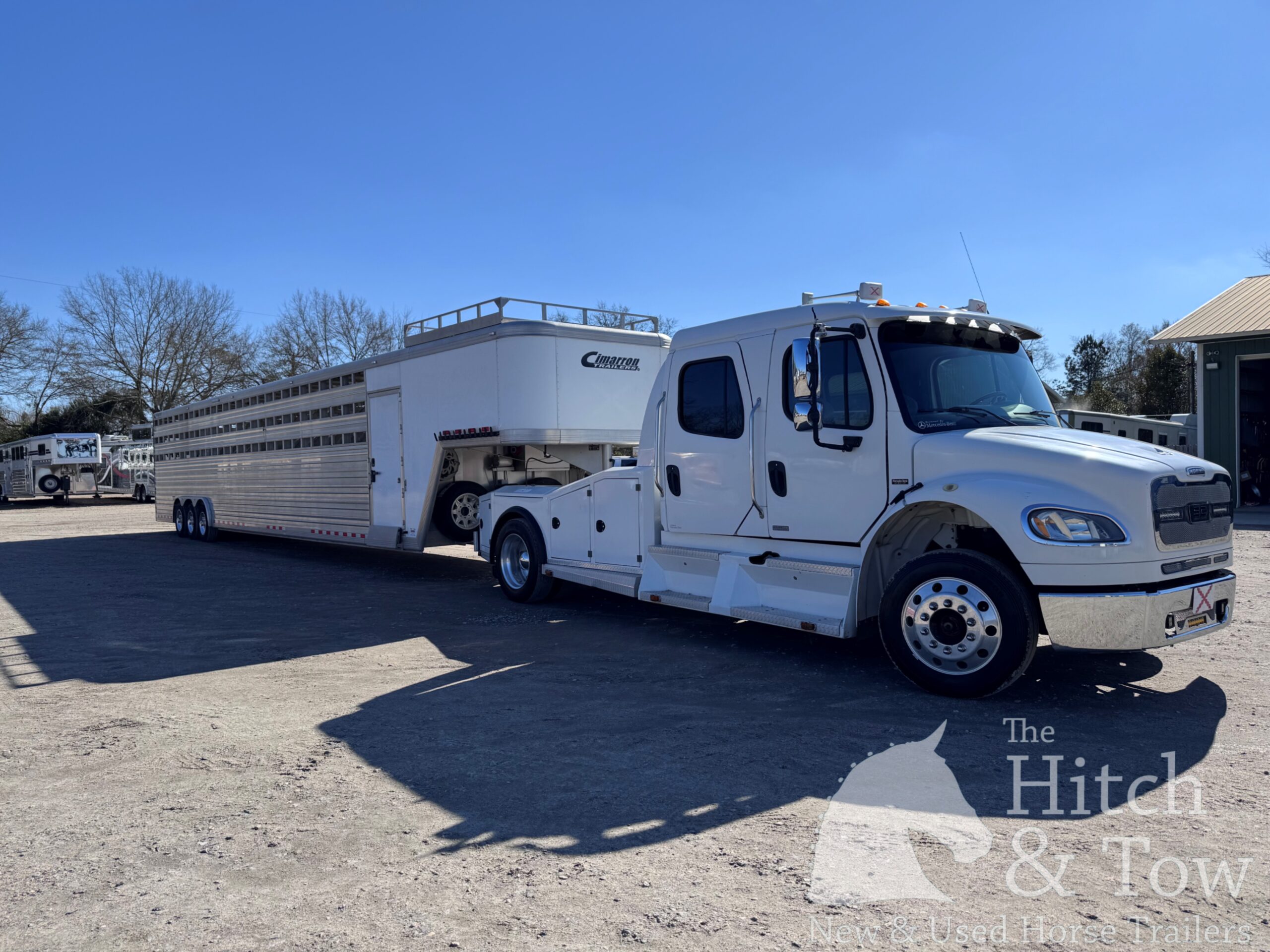2020 CIMARRON STOCK COMBO POLO 13/16 HORSE GOOSENECK & FREIGHTLINER M2 BUSINESS TRUCK!