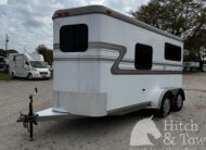 1999 HAWK 2 HORSE BUMPER PULL W/ MANGERS $7,900