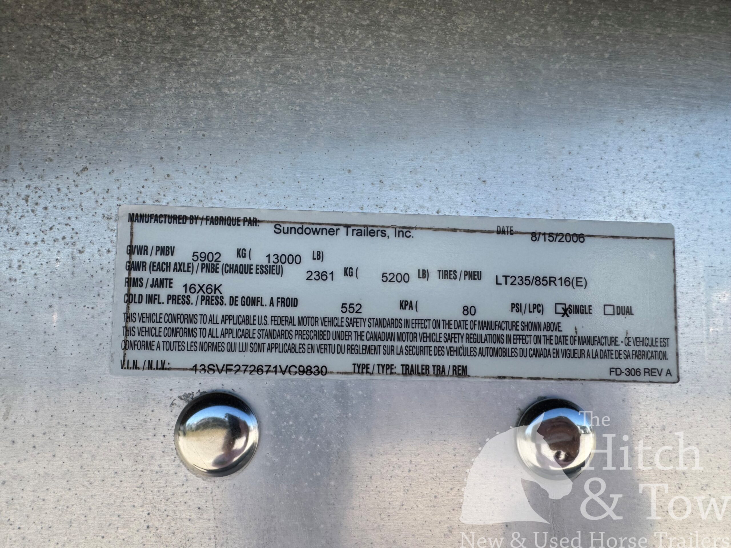 2007 SUNDOWNER 3 HORSE GOOSENECK, TONS OF OPTIONS AND UPGRADES! $13,500