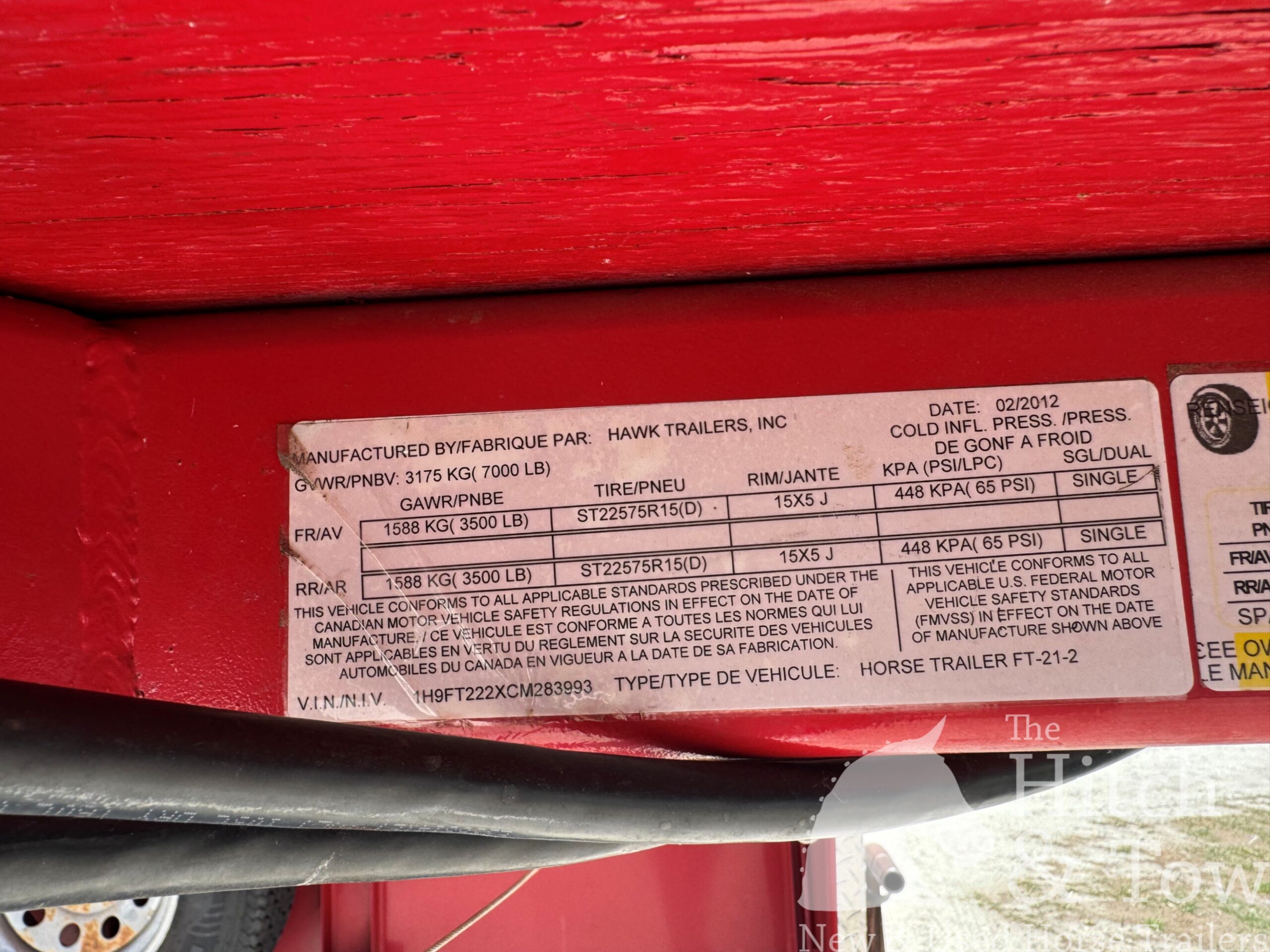 2012 HAWK 2 HORSE GOOSENECK $19,000