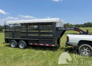 2026 16′ LIVESTOCK STOLL TRAILER W/ TUBE SIDES AND GRAY CANVAS TOP $16,450