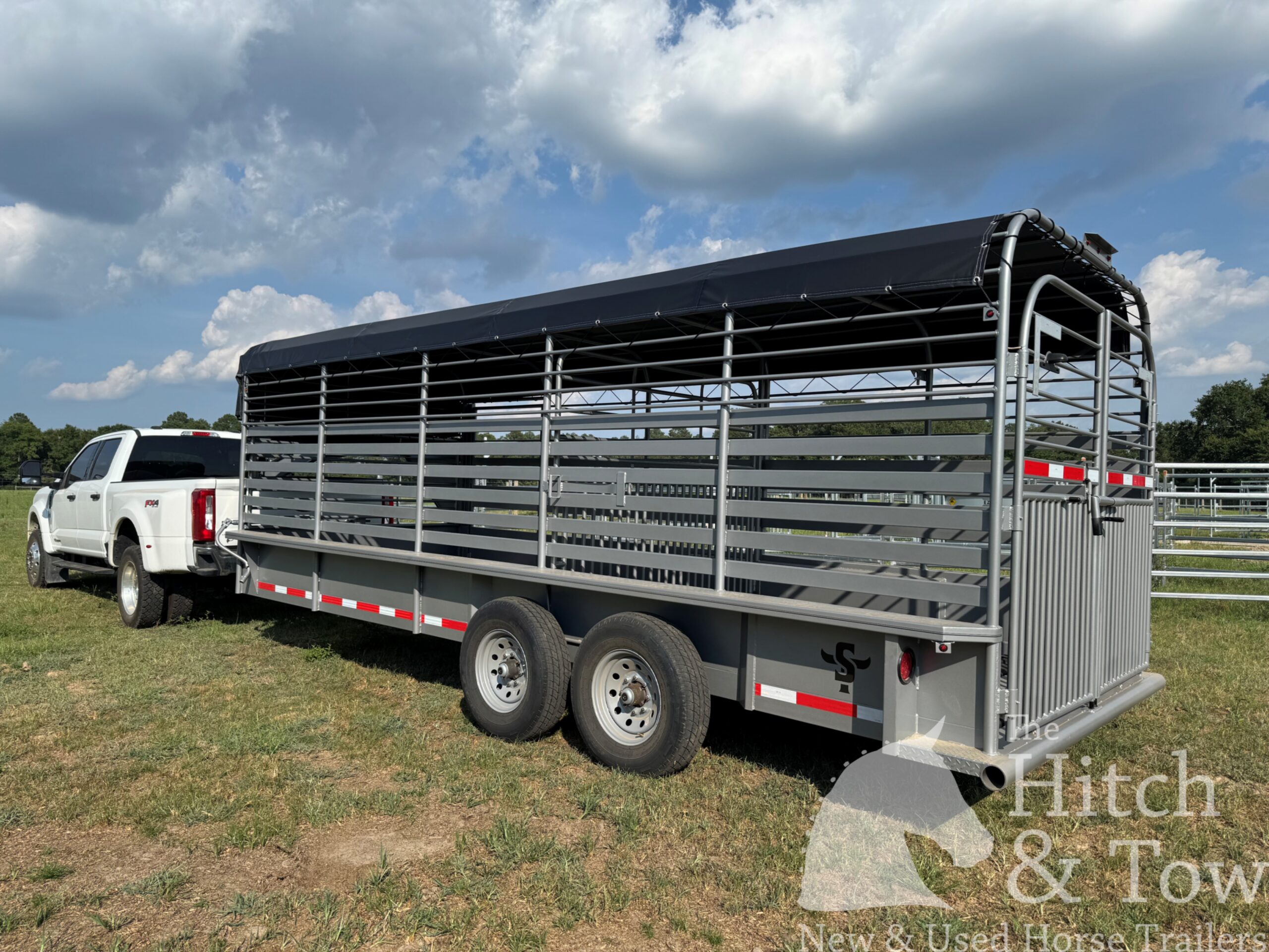 2026 20′ LIVESTOCK STOLL TRAILER W/ TUBE SIDES AND BLACK CANVAS TOP $17,580
