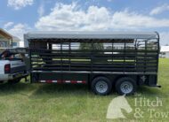 2026 16′ LIVESTOCK STOLL TRAILER W/ TUBE SIDES AND GRAY CANVAS TOP $16,450