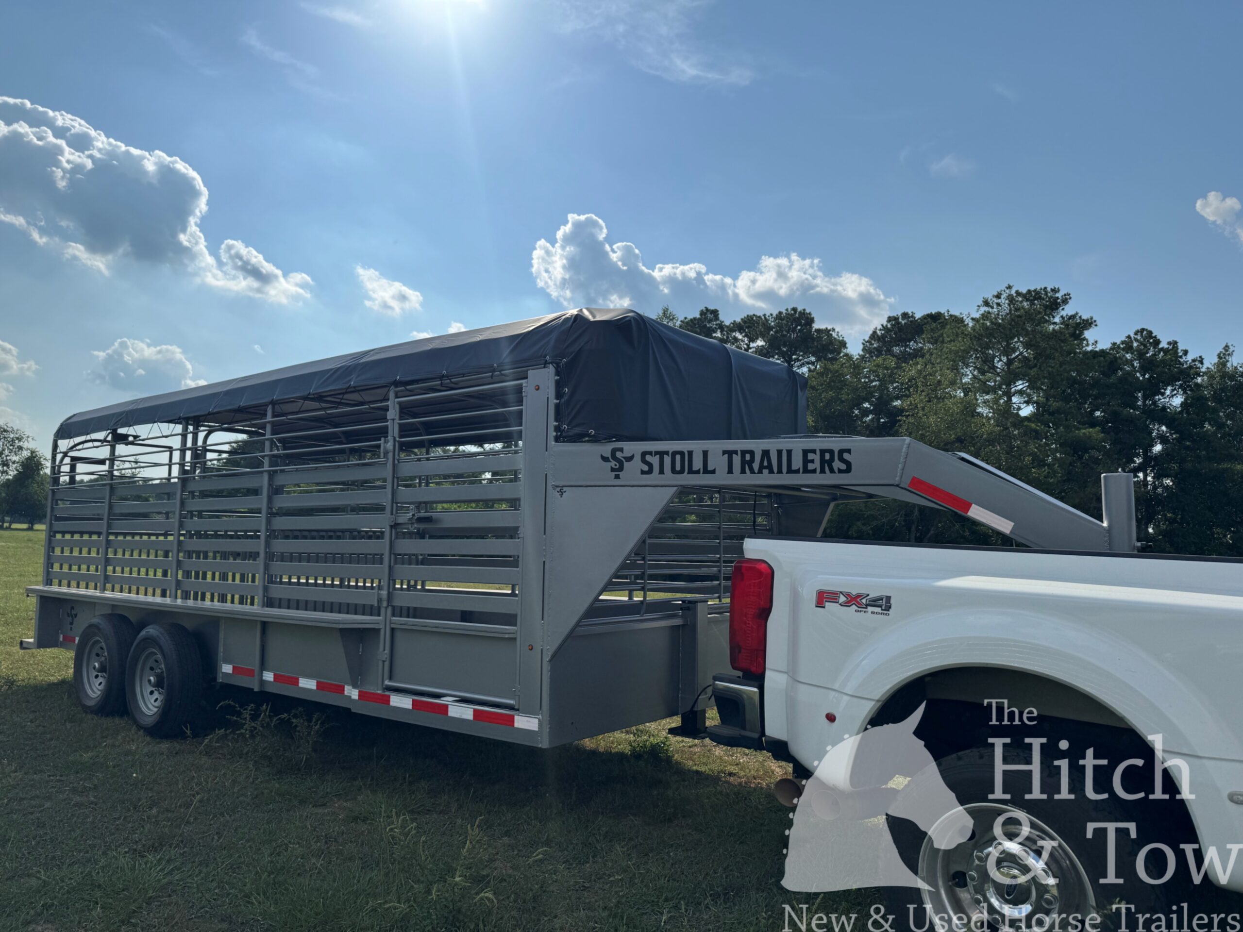 2026 20′ LIVESTOCK STOLL TRAILER W/ TUBE SIDES AND BLACK CANVAS TOP $17,580