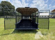 2026 16′ LIVESTOCK STOLL TRAILER W/ TUBE SIDES AND GRAY CANVAS TOP $16,450