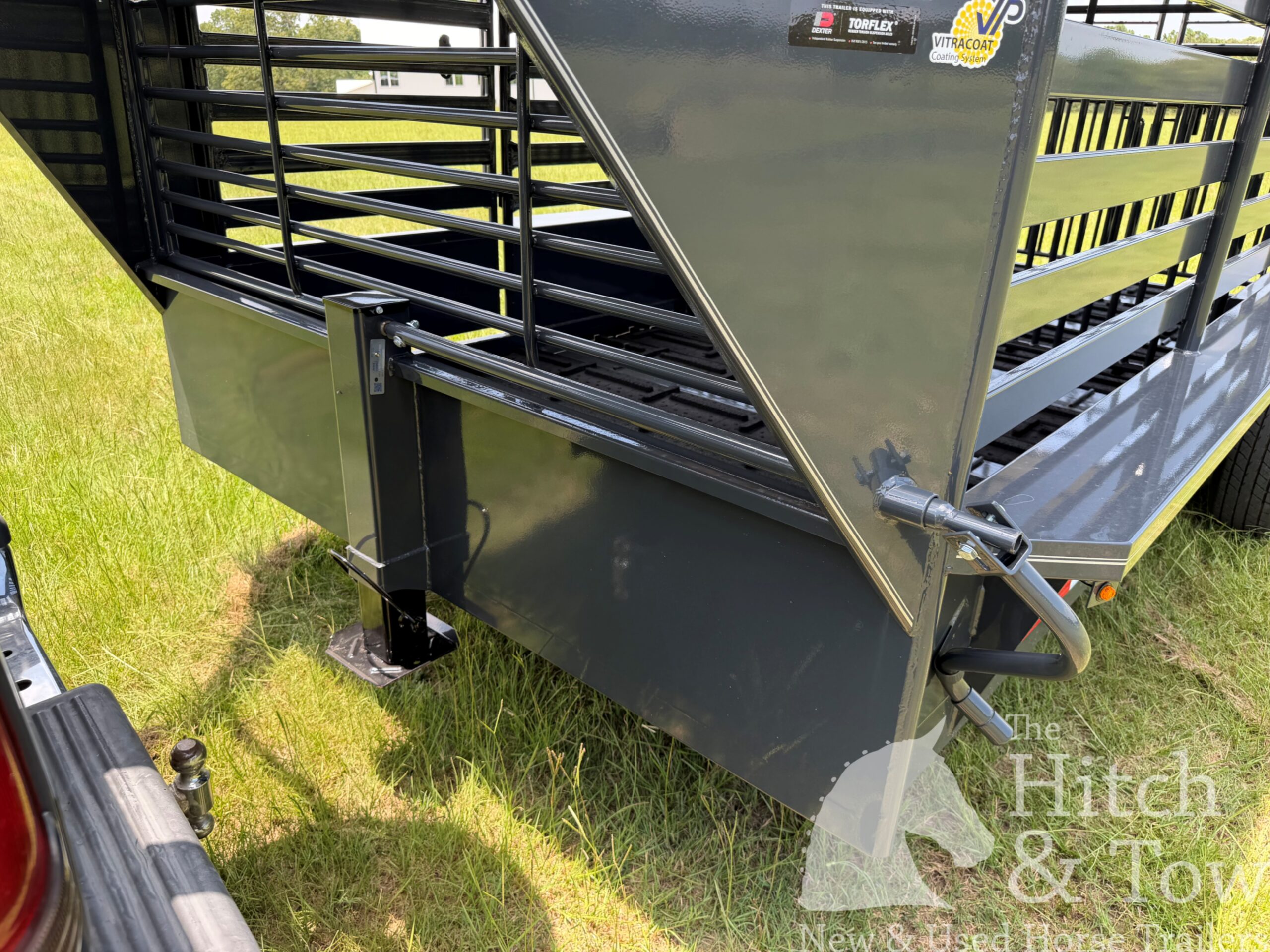 2026 16′ LIVESTOCK STOLL TRAILER W/ TUBE SIDES AND GRAY CANVAS TOP $16,450