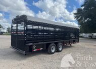 2026 24′ LIVESTOCK STOLL TRAILER W/ TUBE SIDES AND GRAY CANVAS TOP $19,950