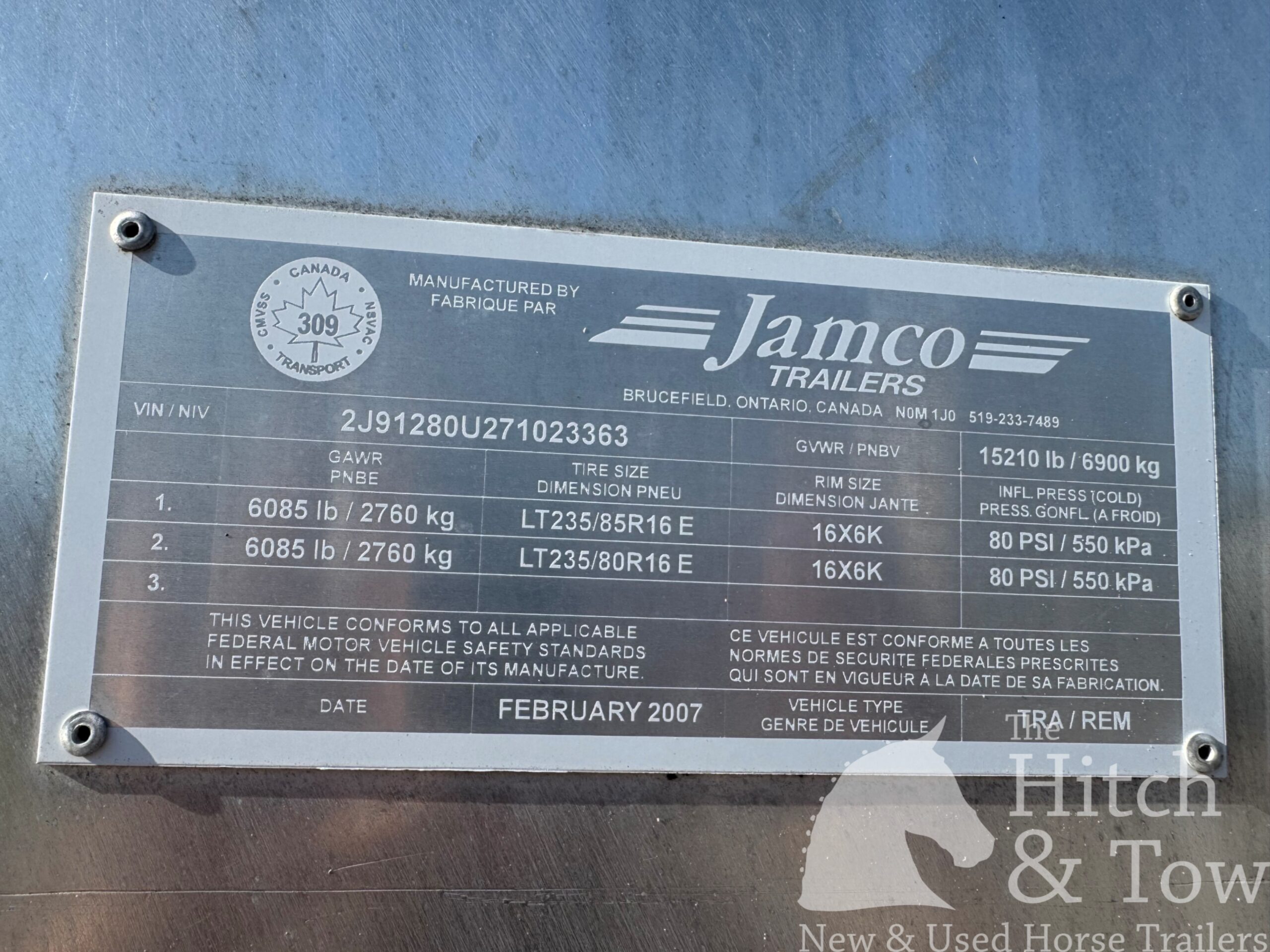 2007 JAMCO 2 HORSE STRAIGHT LOAD GOOSENECK WITH 9′ LQ! $37,500