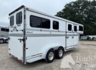 2007 HAWK 2 HORSE GOOSENECK TRAILER W/ SIDE RAMP AND DRESSING ROOM! $14,900