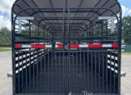 2026 24′ LIVESTOCK STOLL TRAILER W/ TUBE SIDES AND GRAY CANVAS TOP $19,950