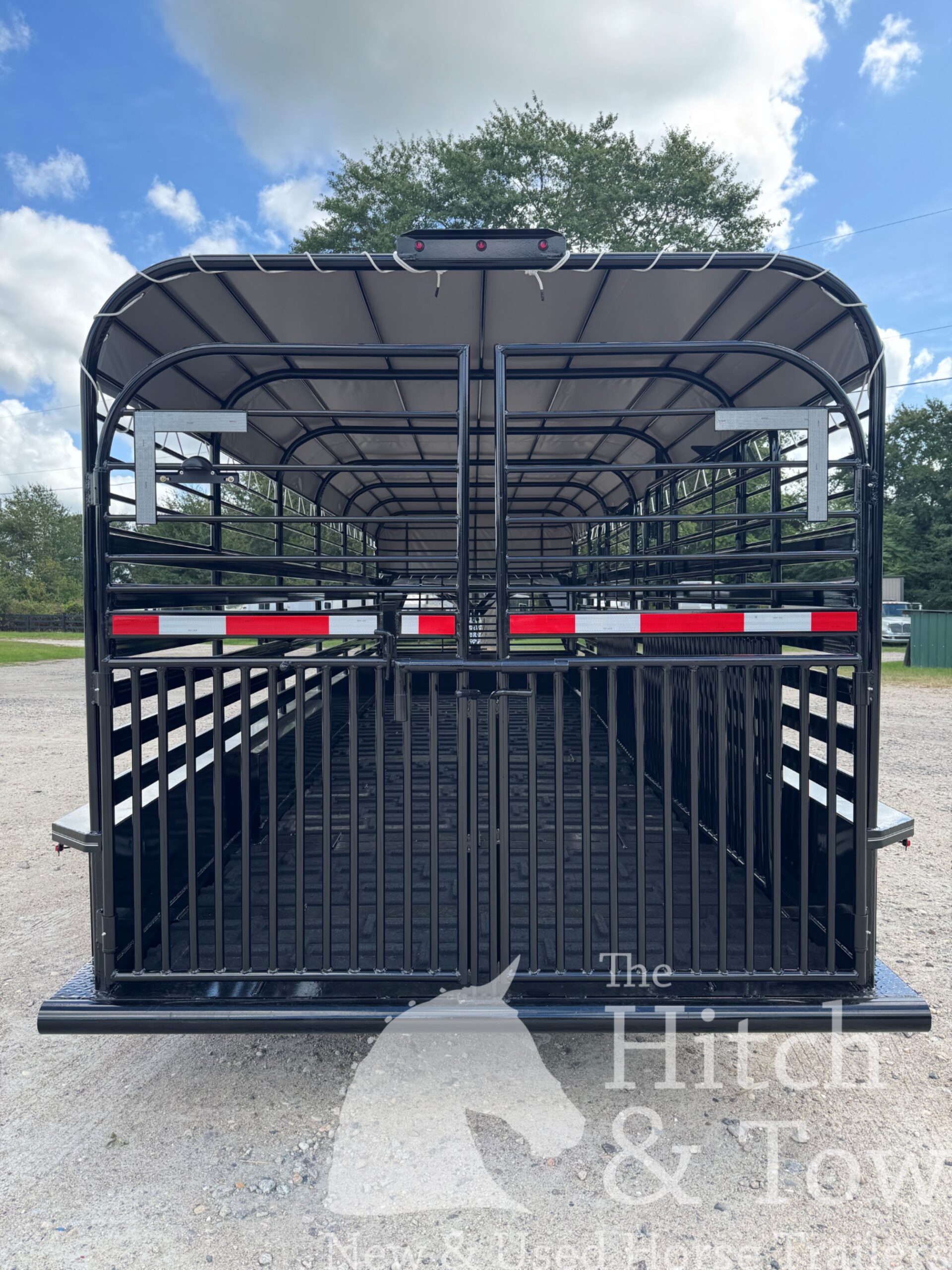 2026 24′ LIVESTOCK STOLL TRAILER W/ TUBE SIDES AND GRAY CANVAS TOP $19,950