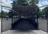 2026 24′ LIVESTOCK STOLL TRAILER W/ TUBE SIDES AND GRAY CANVAS TOP $19,950