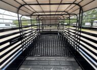 2026 24′ LIVESTOCK STOLL TRAILER W/ TUBE SIDES AND GRAY CANVAS TOP $19,950