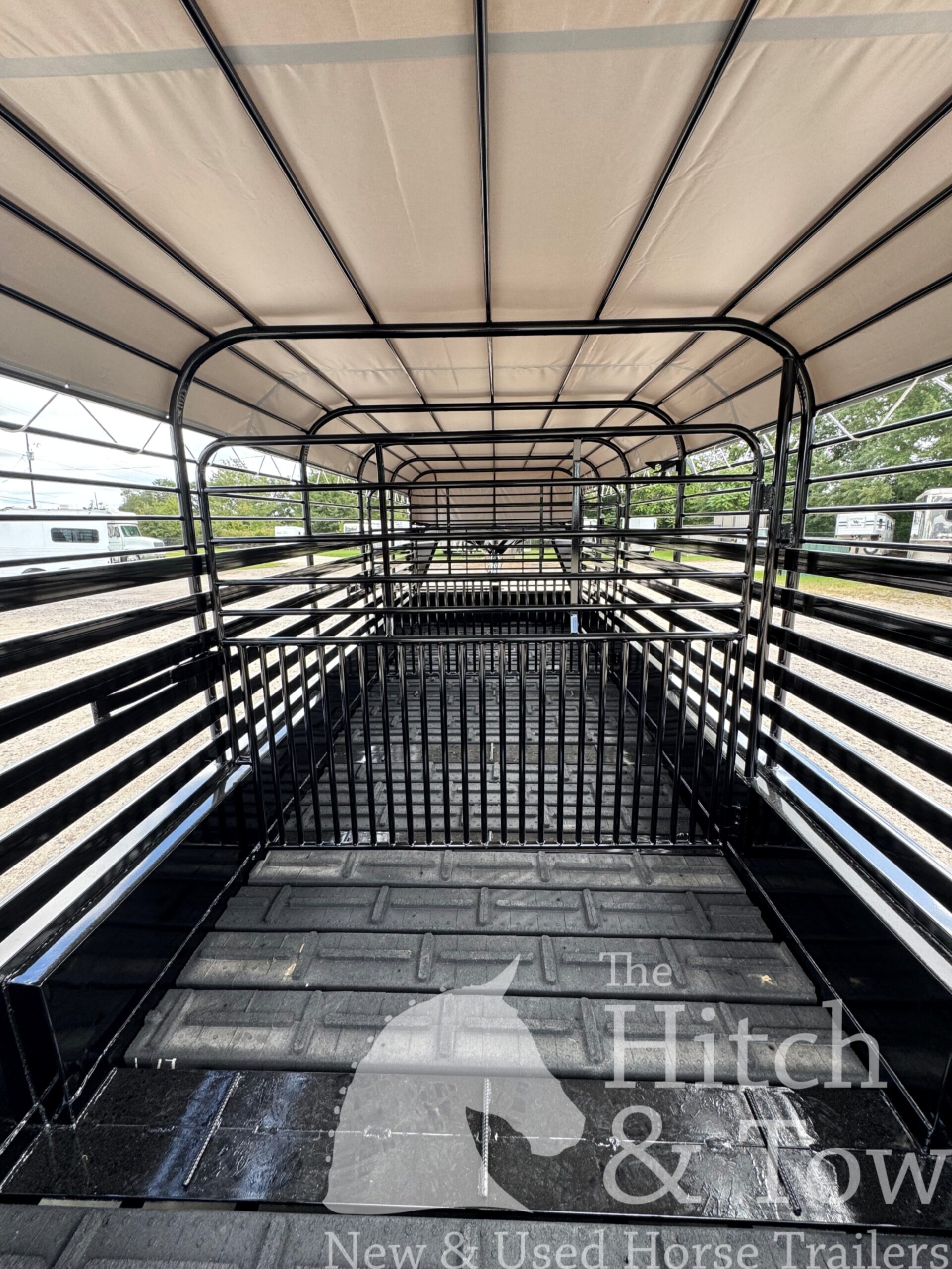 2026 24′ LIVESTOCK STOLL TRAILER W/ TUBE SIDES AND GRAY CANVAS TOP $19,950